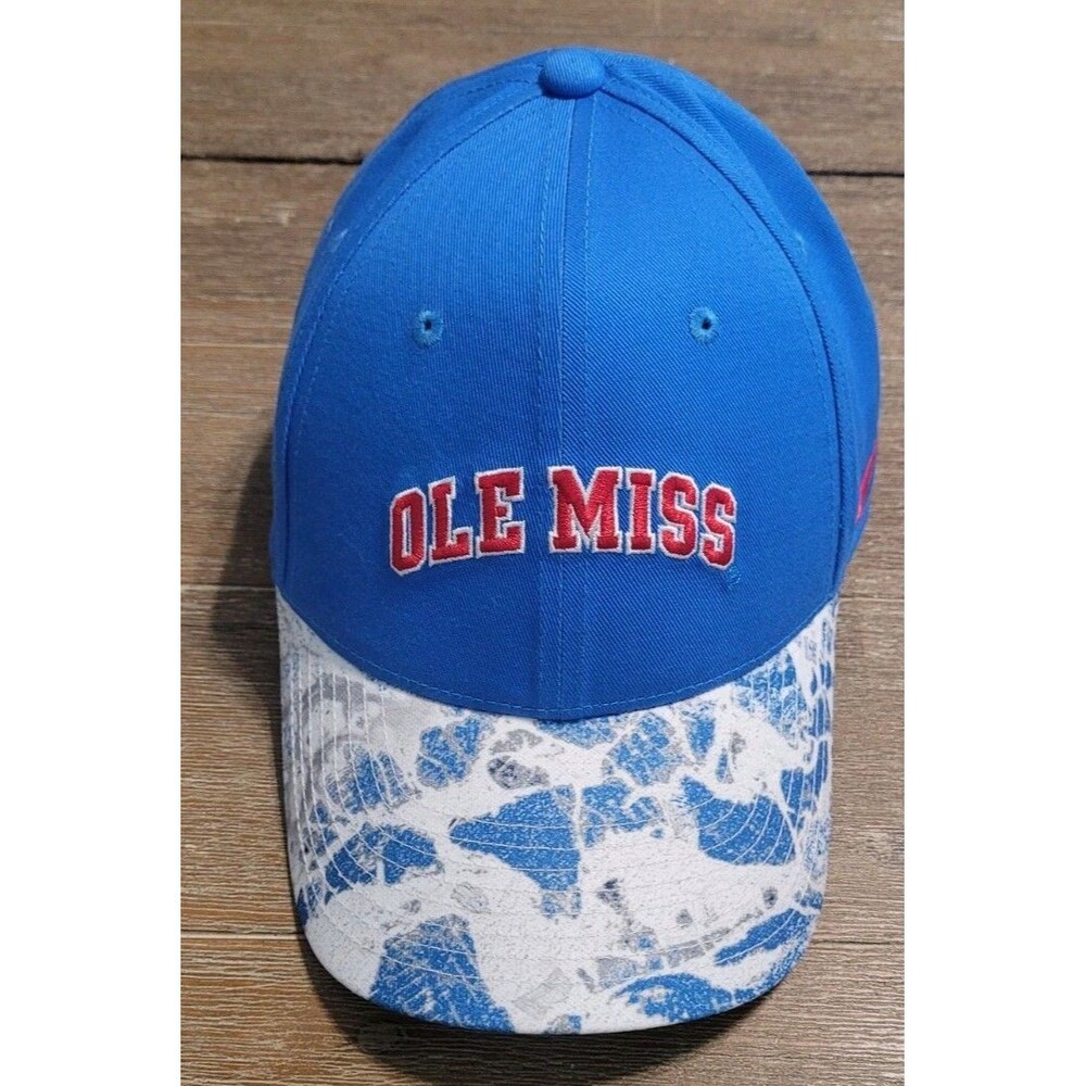 Ole Miss Rebels Hat Nike Performance  Legacy91 Snapback Cap Light Blue Red NCAA